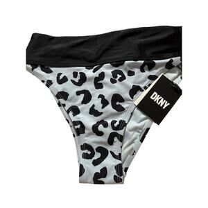 DKNY light blue leopard bikini bottoms NWT Size XSmall